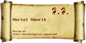 Hertel Henrik névjegykártya
